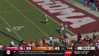 Marvin Mims INCREDIBLE Goal Line Touchdown Catch Red River Showdown 2021