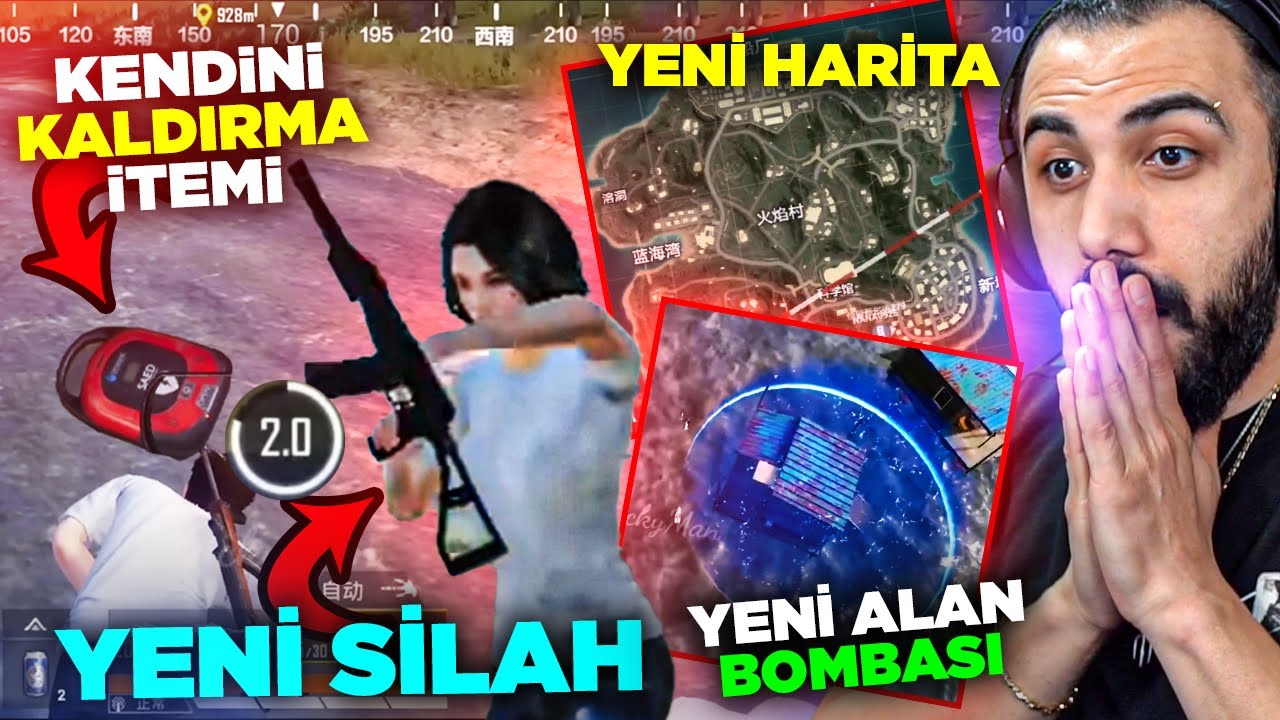 YENİ HARİTA, ARABA, SİLAH, KENDİNİ KALDIRMA İTEMİ VE YENİ MAVİ ALAN BOMBASI EFSANE!! 😮 | PUBG MOBILE