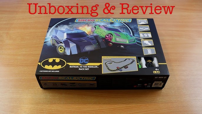 Micro Scalextric Justice League Batman vs Joker Battery Powered 1:64 Slot  Car Race Track Set G1155T 