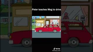 Peter teaches Meg to drive on the road (family guy)