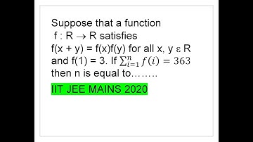 Suppose that a function f : R R satisfies f(x + y) = f(x)f(y) for all x, y R and f(1) = 3. ....