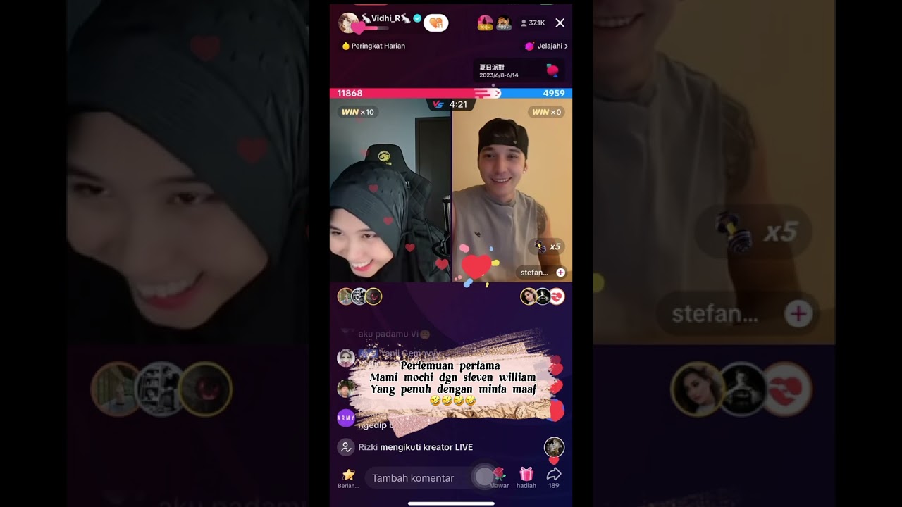 Vidhia Dan Steven William Sama2 Salting 😅 (Live 12-06-2023) | #vidhia_r