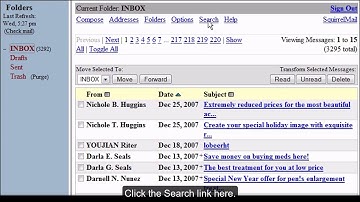 How to search for messages in SquirrelMail