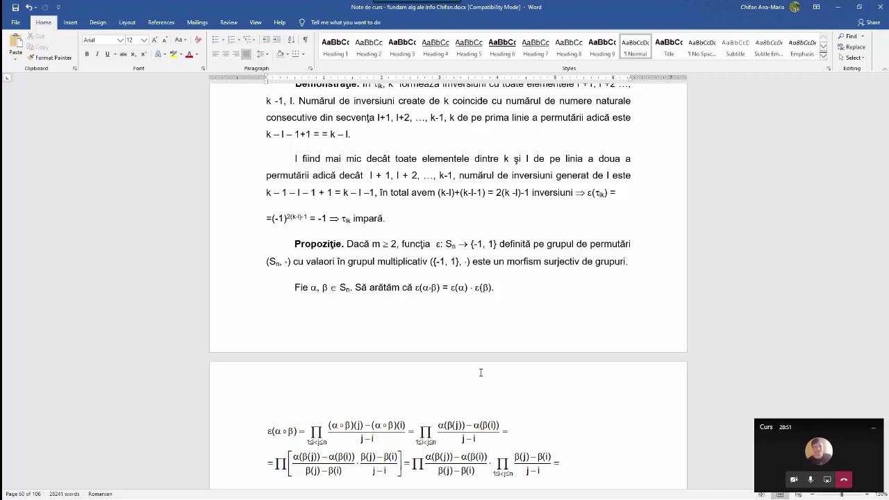Fundamentele algebrice ale informaticii Curs 09/04/2020