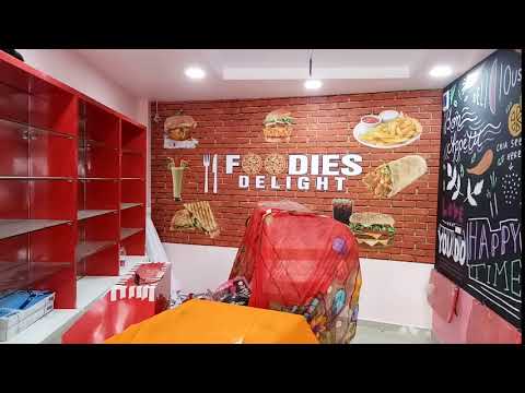 3D Customize Wallpaper Hotel restoration fast food center interior design decor nagpur