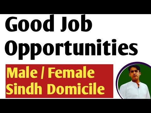 Jobs opportunities for Sindh Domicile 