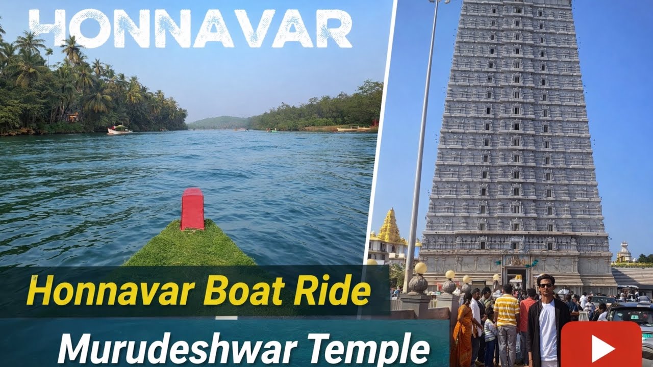 Hidden Paradise of Karnataka 🌊⛵️🌴 | Honnavar Boat Ride & Murudeshwar temple 🛕 | Karnataka Road Trip