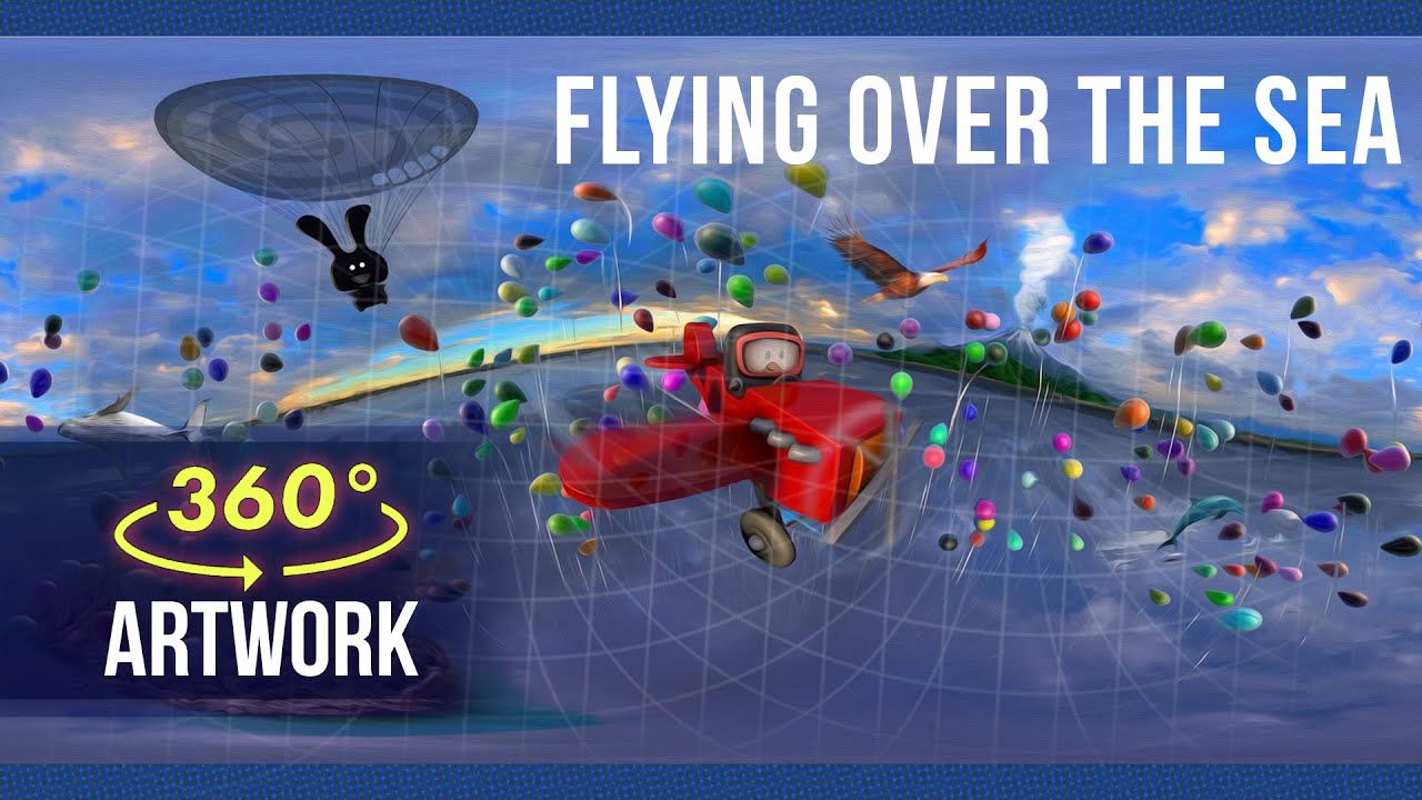 Flying over the ocean | VR 360 artwork Cosmonaute 360