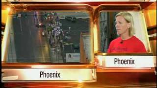 Protestors march through streets of downtown Phoenix