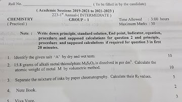 Chemistry Practical FSc Students 2023||Complete paper description with solution key||How to get 💯 %