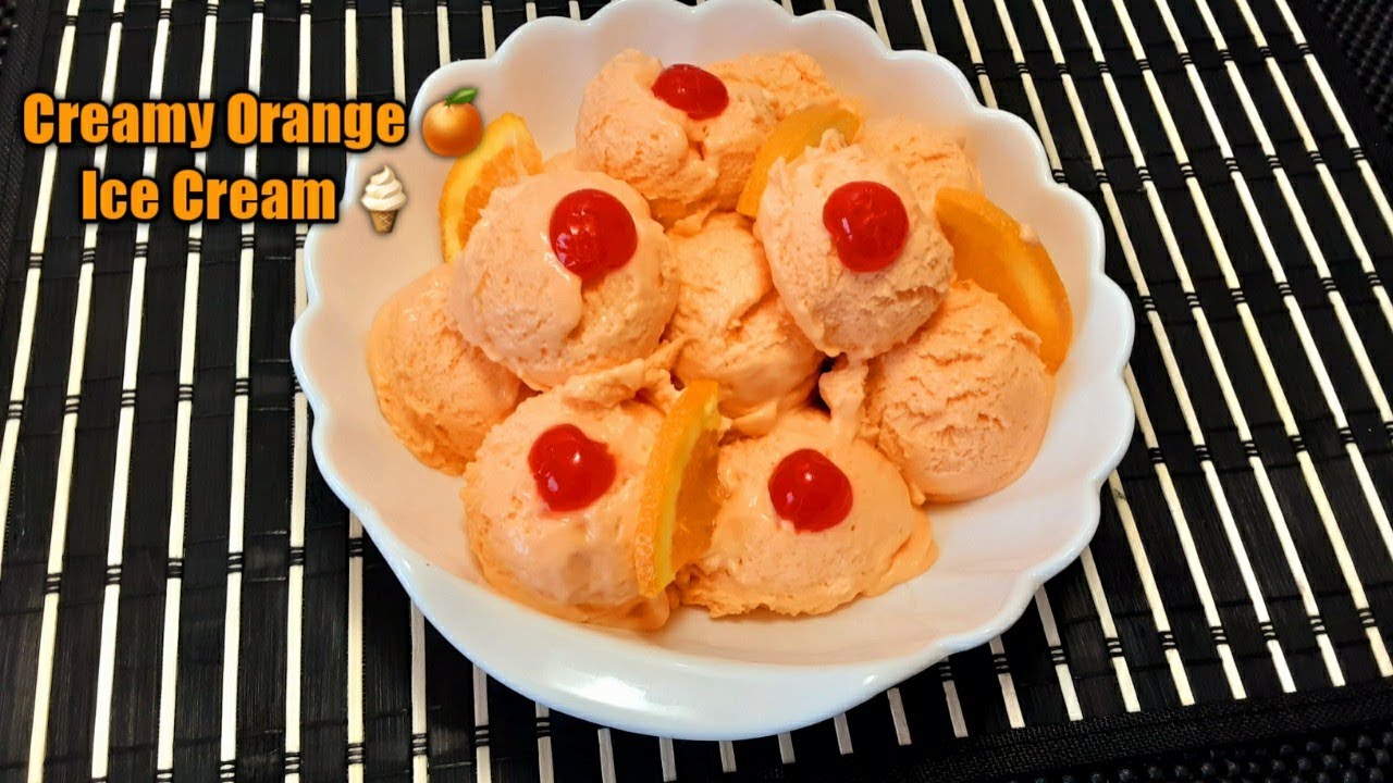 Orange 🍊 Ice Cream Recipe.No Condensed milk, No Ice cream maker,No