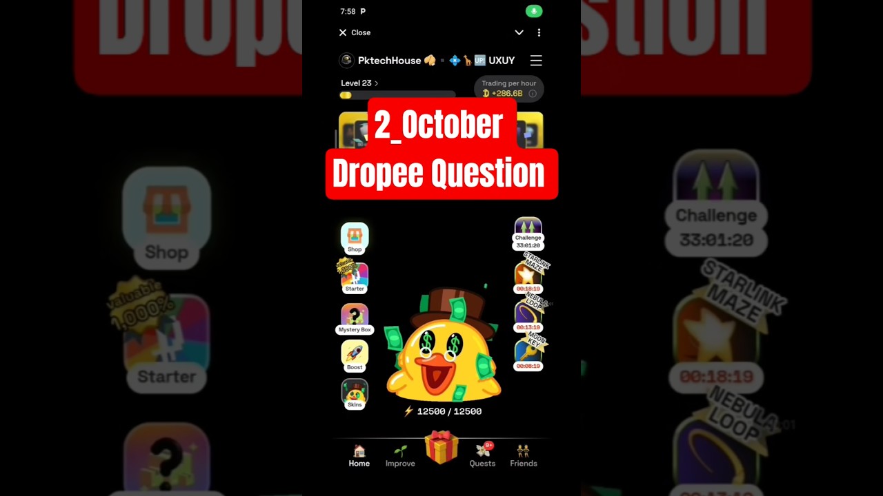 Dropee Question of the day answer 🔥 Today 2 October Dropee daily quiz Answer 🔥 Dropee answer