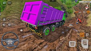 Off road Bharat benz truck Driving full loaded material gameplay Bus simulator Indonesia Game  screenshot 4