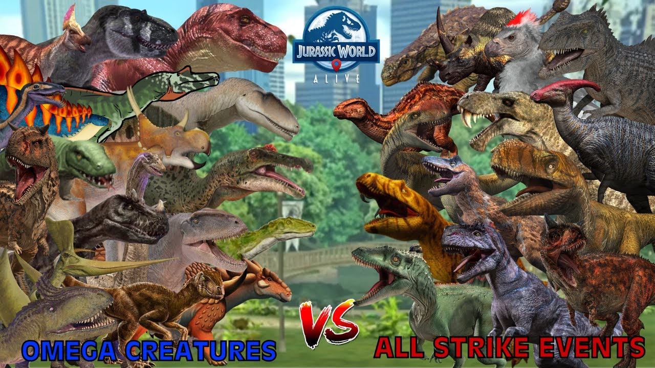 Omega Creatures vs All Strike Events - Jurassic World Alive