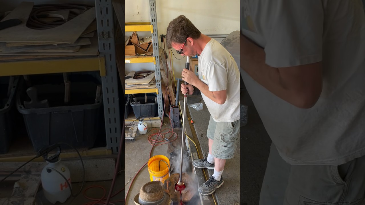 Glassblowing mold blown spheres. 