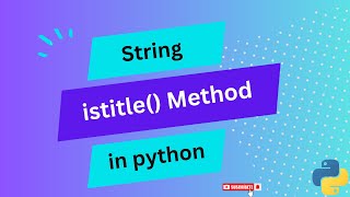 Famous (SY) istitle()  method in python Profile