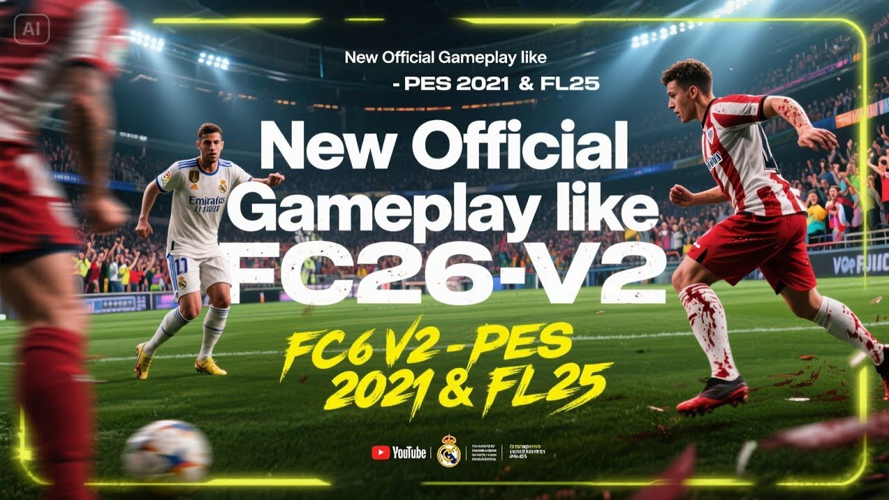New Official Gameplay V2 | Realistic FC26 Style – PES 2021 & Football Life 2025