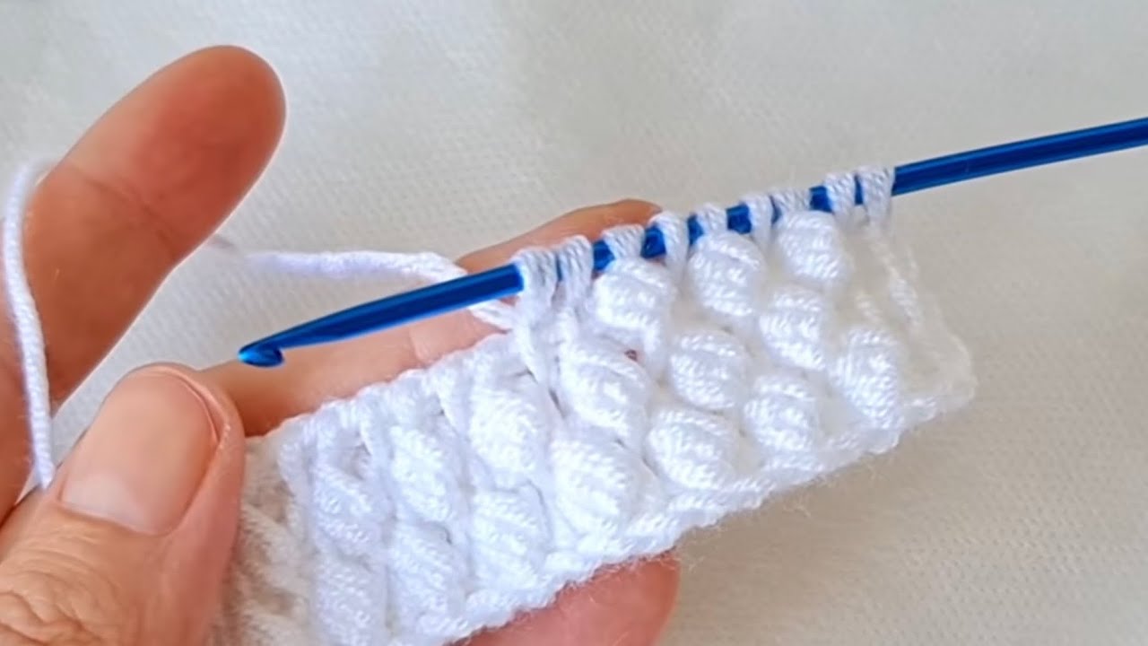 Gotas de lluvias tejidas en crochet tunecino//Raindrops woven in Tunisian crochet🤩