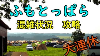 ふもとっぱらキャンプ場 混雑状況 サイト穴場発見 連休激混み悪天候