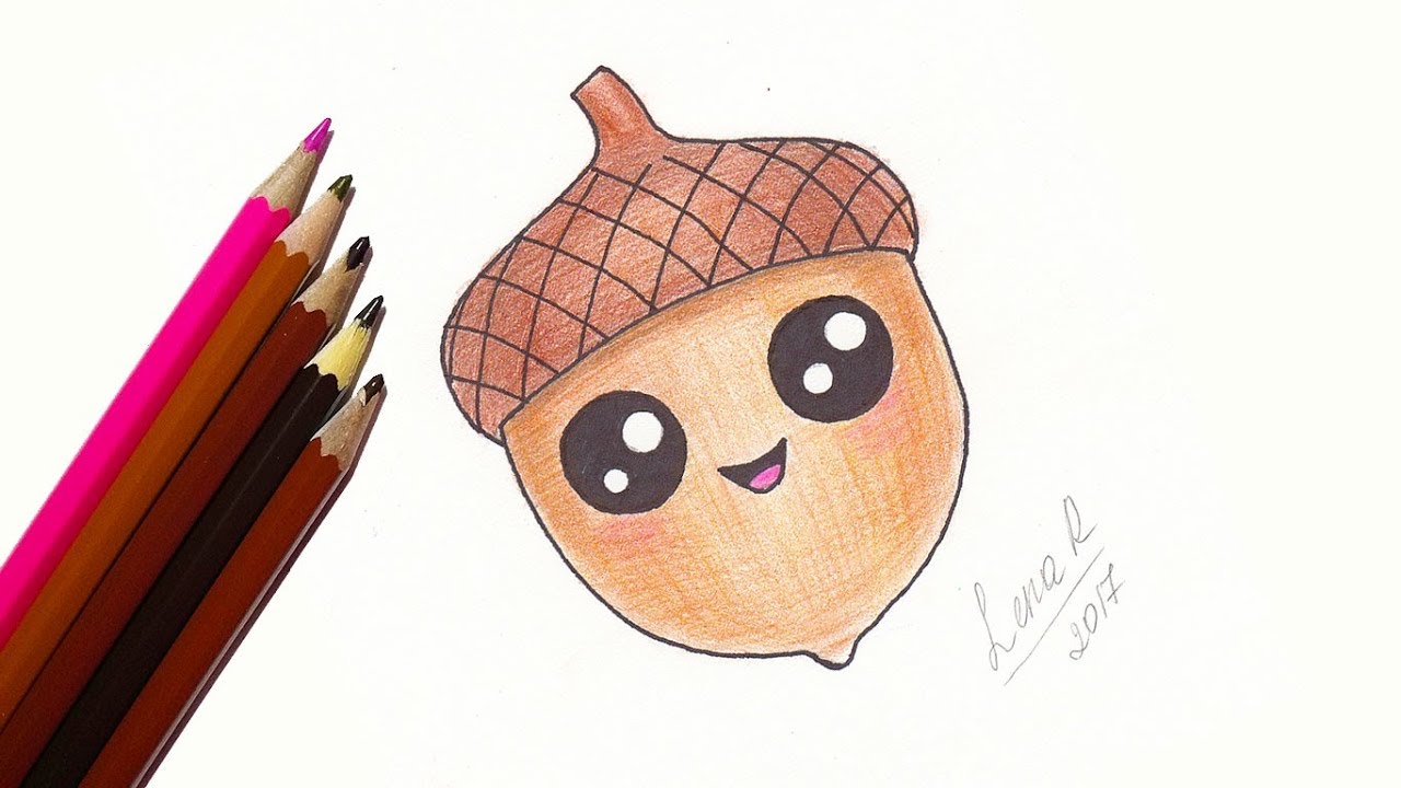 How to Draw Acorns - Really Easy Drawing Tutorial