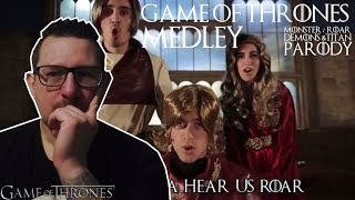GAME OF THRONES MEDLEY (Monster, Roar, Demons, & Titanium Parody) REACTION