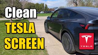How to Clean TESLA Screen without Touching Buttons - Easy Tutorial