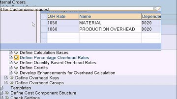 SAP Product Costing Configuration - Define Percentage Overhead  PART 1