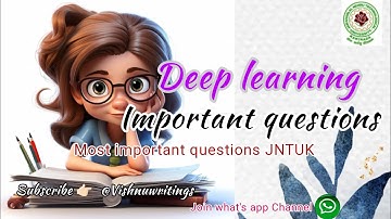 Deep learning important questions JNTUK||DL important questions only#subscribers