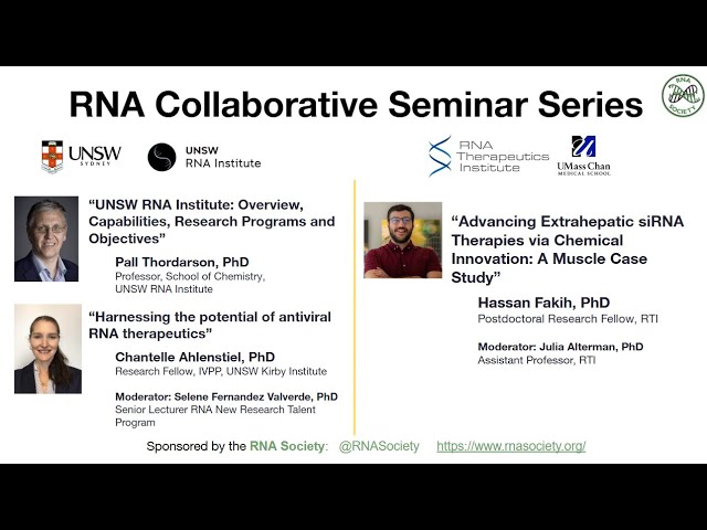 September 24: UNSW RNA Institute & RNA Therapeutics Institute, UMass Chan Medical School