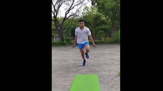 Athlete Doing Tricks And Flips While Jumping The Rope