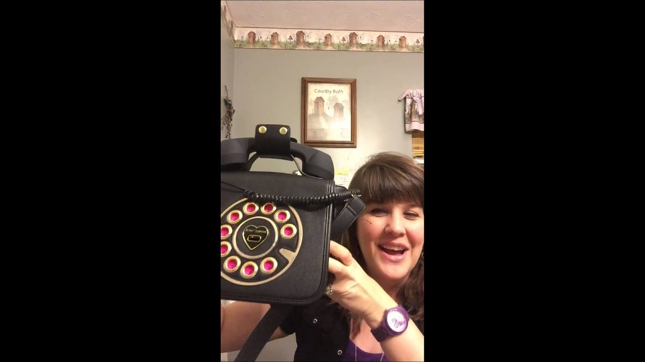 Betsey Johnson Telephone Bag in White/Black | Betsey johnson phone purse, Betsey  johnson, Betsey