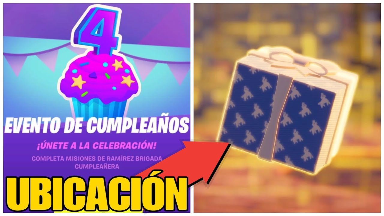 LANZA REGALOS DE CUMPLEAÑOS FORTNITE 🎁❓ *UBICACIONES* de REGALOS