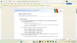 New Perspectives Word 365 | Module 8: End of Module Project 1 Mountain Tours