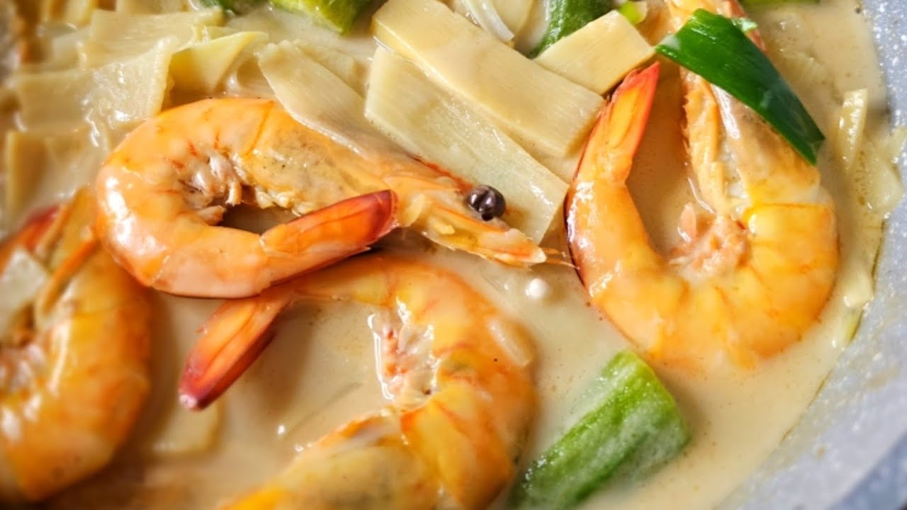 Bamboo Shoots With Shrimp In Coconut Milk||Ginataang Labong With Shrimp ...