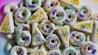 Pure White Velvet Texture: 40 Donuts & Soft Triangle Chalk Crush ASMR 🦢🌨️|c.w @RCAsmr1234 | relaxing screenshot 5