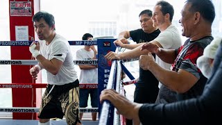 Manny Pacquiao balik training na para sa nalalapit na laban
