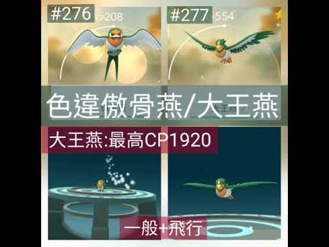 Pokemon Go 精靈寶可夢色違傲骨燕 大王燕 Youtube