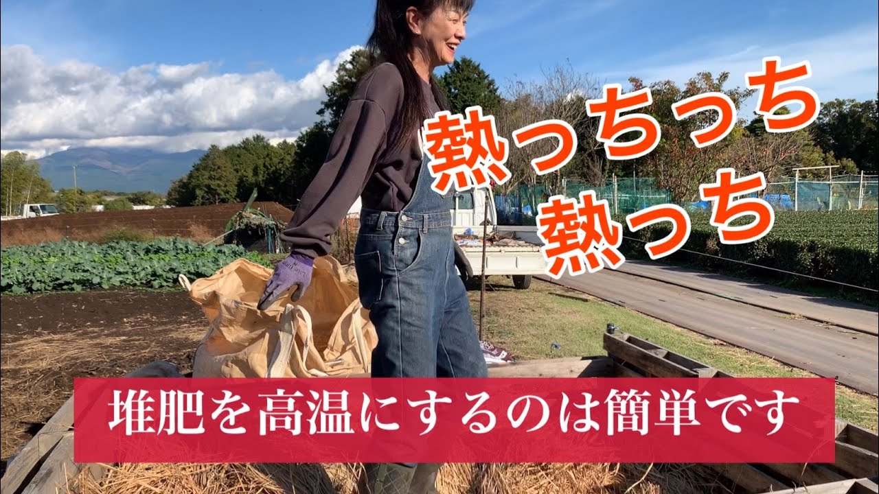 【家庭菜園】高温堆肥で種を焼ききる　落ち葉堆肥　無料資材で堆肥を作る