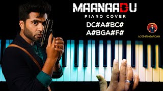 Video thumbnail of "Maanaadu - Theme Music Piano Cover with NOTES | AJ Shangarjan | AJS"