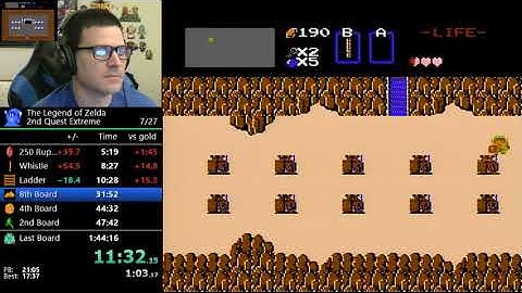 (1:40:59) The Legend of Zelda - 2nd Quest Extreme Challenge (former world record)