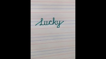 How to write lucky in cursive writing #handwritting#video #trending #shorts