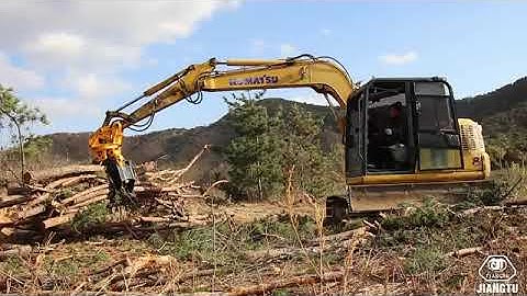 JIANGTU Excavator Log Grapple 360 degree Rotation Durable stone grapple