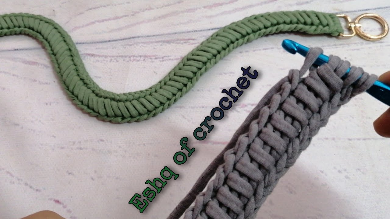 حصريا طريقه عمل يد شنطه / حزام كروشيه لازار New how to Crochet Lana bag handle