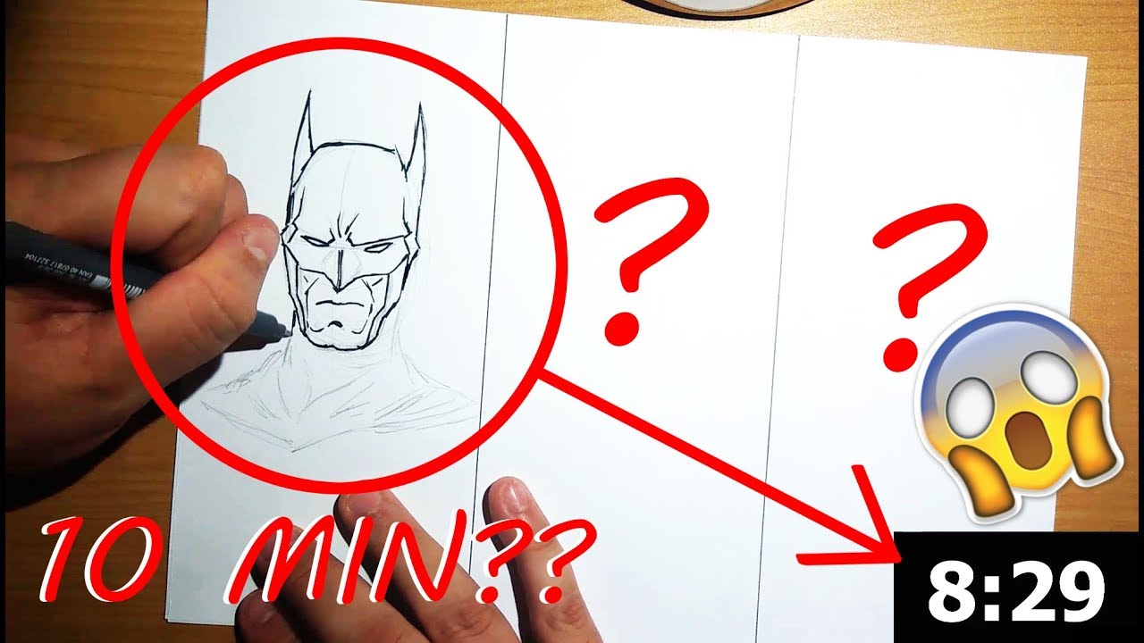 SPEED CHALLENGE: 10 Minutes | 1 Minute | 10 Seconds - Drawing Batman (NO  CLICKBAIT) : r/batman