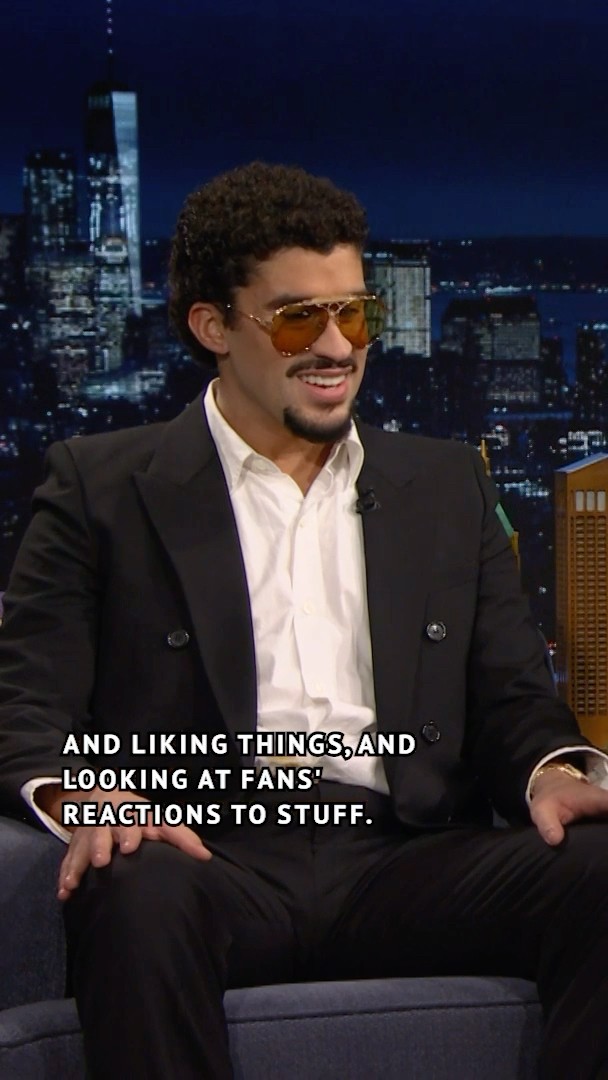 #BadBunny explains the meaning behind his album title #DeBÍTiRARMáSFOToS. #FallonTonight #DTMF