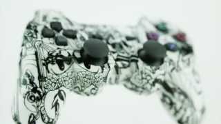 White Crazy Skullz - PS3 - Custom Controllers - Controller Chaos