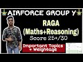 Airforce group y raga mathsreasoning strategy  by selected candidate most important topics