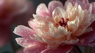 4K Pink Peony Macro with Dewdrops | Elegant Floral TV Art for Relaxing Screens | 2H No Music screenshot 2
