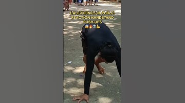 Calisthenics in public reaction handstand push-ups😍😱#calisthenics #challenge #shorts