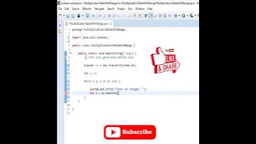 How to create a Simple Multiplication Table with Range using Java language